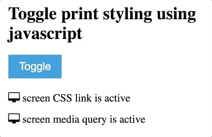 Print CSS toggle