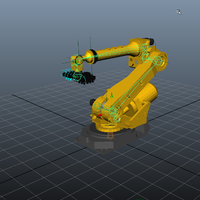 Robotic arm with all 5 joints visible. One is located in the base for rotation of the entire arm. The second, third and fourth joint provide shoulder and elbow movements. And finally the end effector has fine control using a 5th joint.