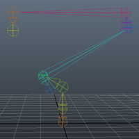 Robotic arm rigging from side view.