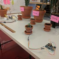 Arduino moisture sensor test setup.